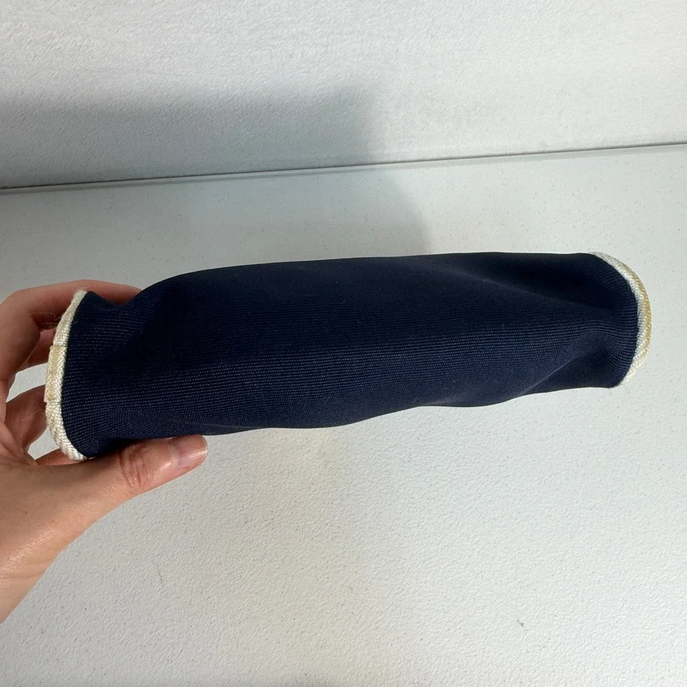 Vintage Christian Dior Parfums Cosmetic Make Up Bag Pouch Canvas Navy‎ Blue